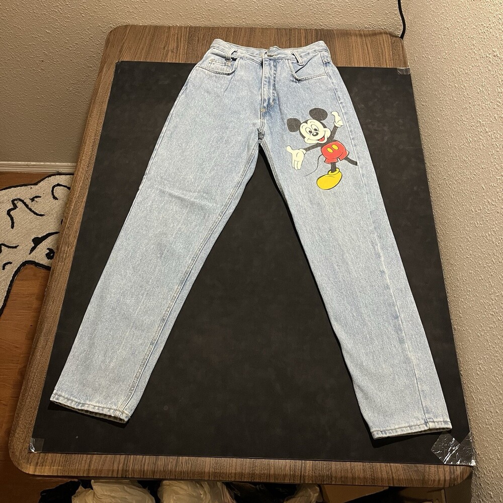 Mickey Mouse Jeans Denim Vintage Jerry Leigh 1980s Streetwear USA Made Art Levi